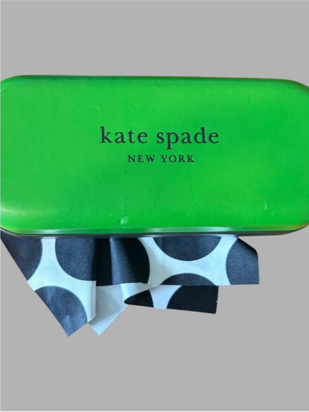 kate spade Green Hard Eyewear Case with Polka Dot Lining and unbranded glasses